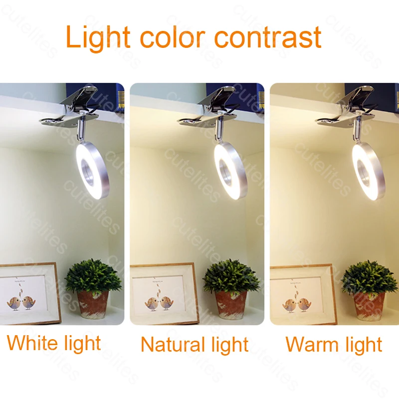 Светодиодная настольная лампа с зажимом приглушаемый светильник для чтения Уход