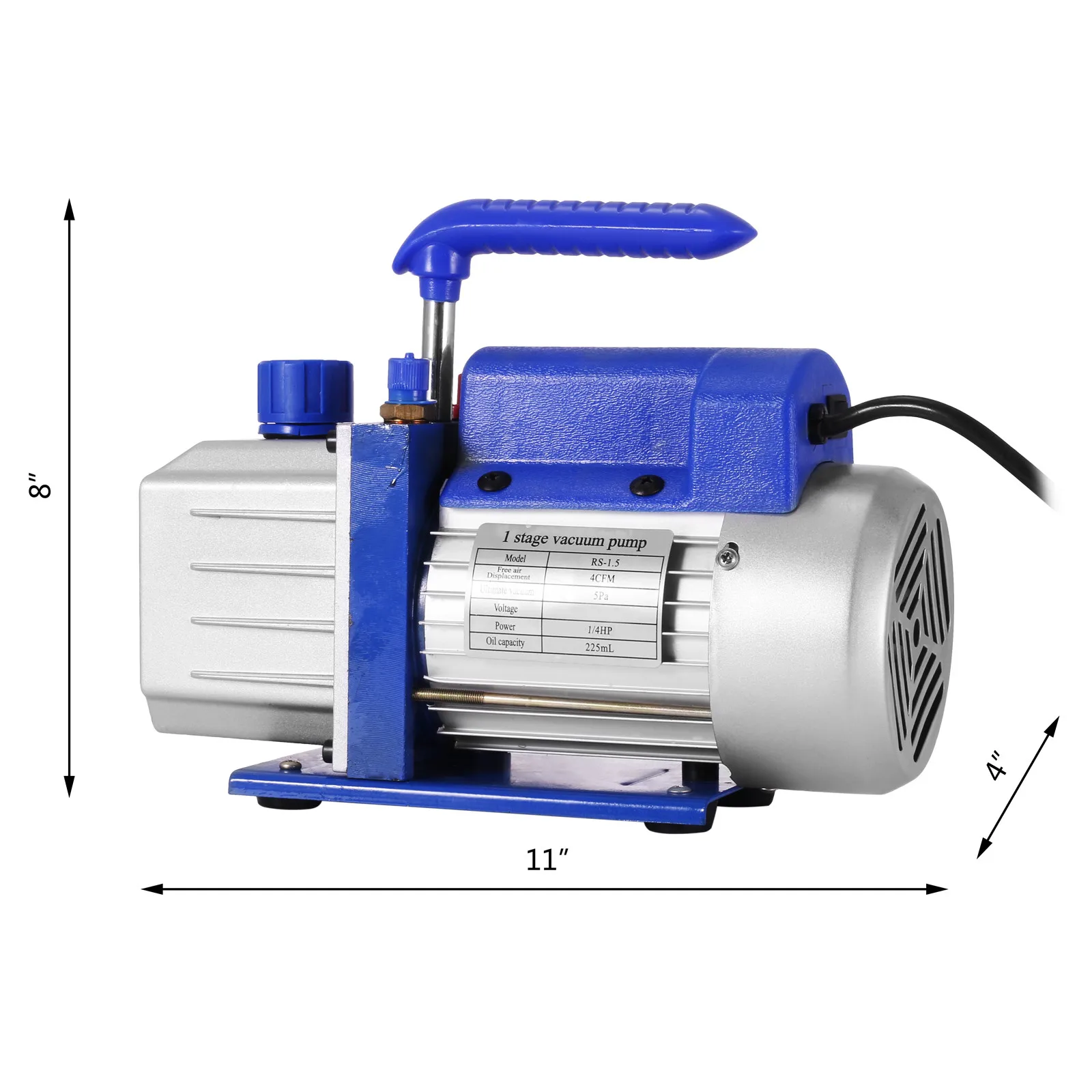 

VEVOR 4cfm 1/4hp Single Stage Vacuum Pump Air Conditioning Refrigeration Vacuum
