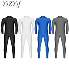 Мужское боди YiZYiF для взрослых, однотонное облегающее боди с ложным воротником и длинным рукавом