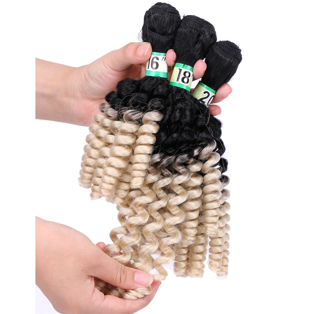 FSRHAIR 70 гр./шт. Черный-зеленый афро Фунми вьющиеся волосы пучок синтетических волос для наращивания Омбре волосы продукт
