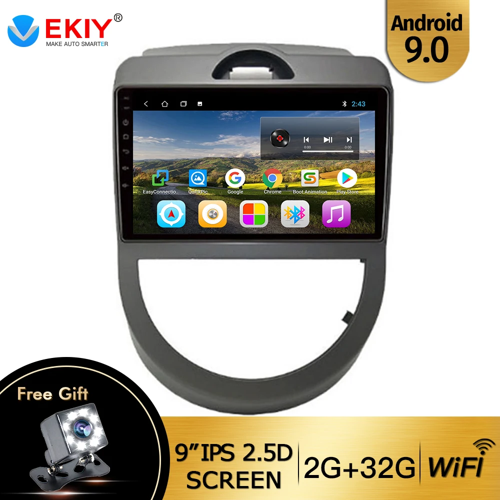 

EKIY 9'' IPS Android 9.0 Car DVD Player GPS Navigation Multimedia For KIA Soul 2009-2011 radio car stereo bluetooth wifi