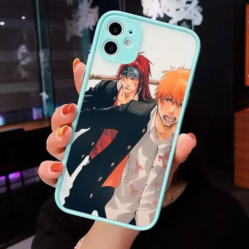 

Japanese anime Bleach Phone Cases Matte transparent For blue iPhone 12 Mini 11 Pro XR XS Max 7 8 Plus X Back Cover