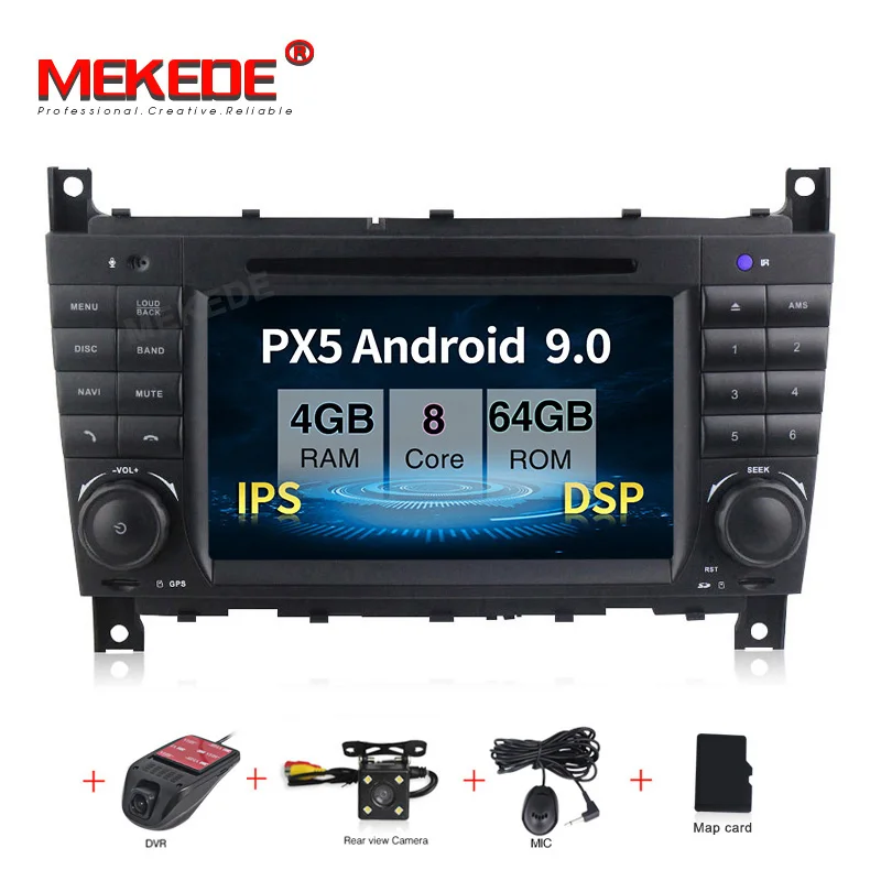 PX5 MEKEDE Android 9,0 Автомобильный gps Автомагнитола для Mercedes benzc-класс CLC W203 CLK W209 2004-2007 C200 C230 C220 C320 C350 - Цвет: PX5