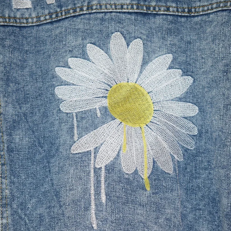 

Autumn Denim Jacket Women Short Coat Femme 2020 New Embroidery Letter Loose Spring Overcoat Female Black Casual Coats Mujer