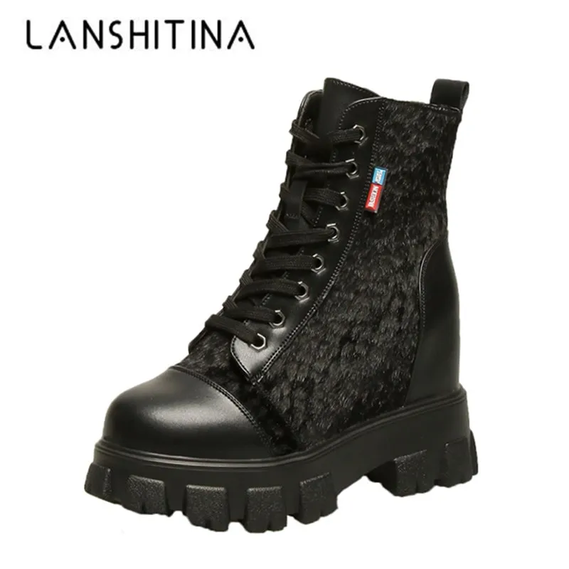 Женские ботильоны в стиле панк черные сапоги на платформе и каблуке 9 см высокие