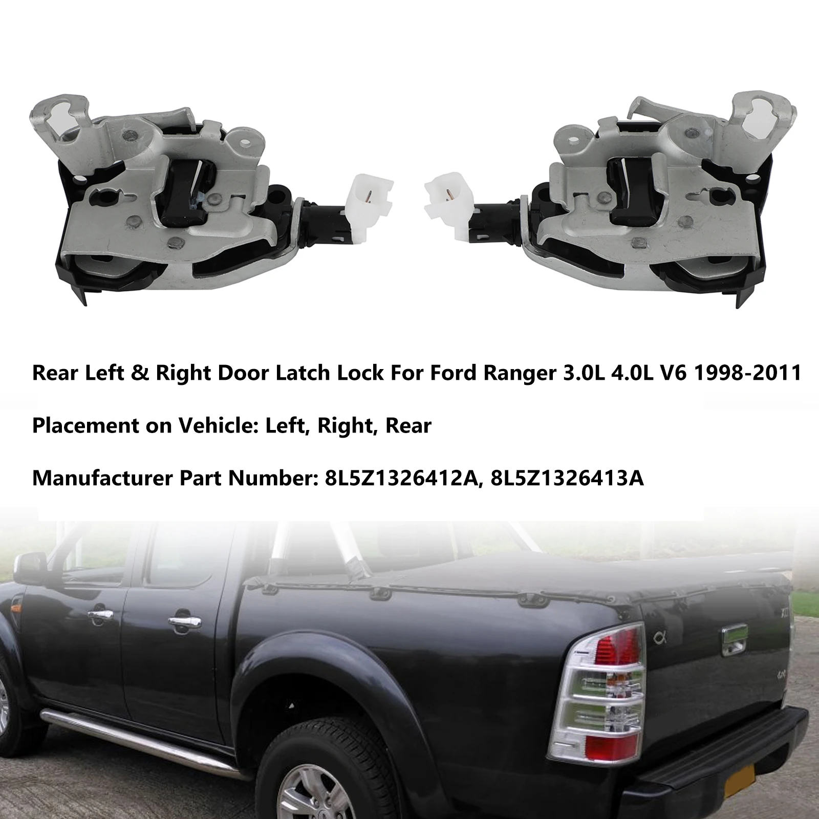 

Artudatech задний левый и правый дверной замок с защелкой для Ford Ranger 3.0L 4.0L V6 1998-2011 Автомобильные аксессуары