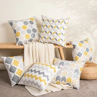 topfinel gray and yellow geometric nordic cushion cover microfiber throw pillow cover cushion case sofa bed decorative pillow
