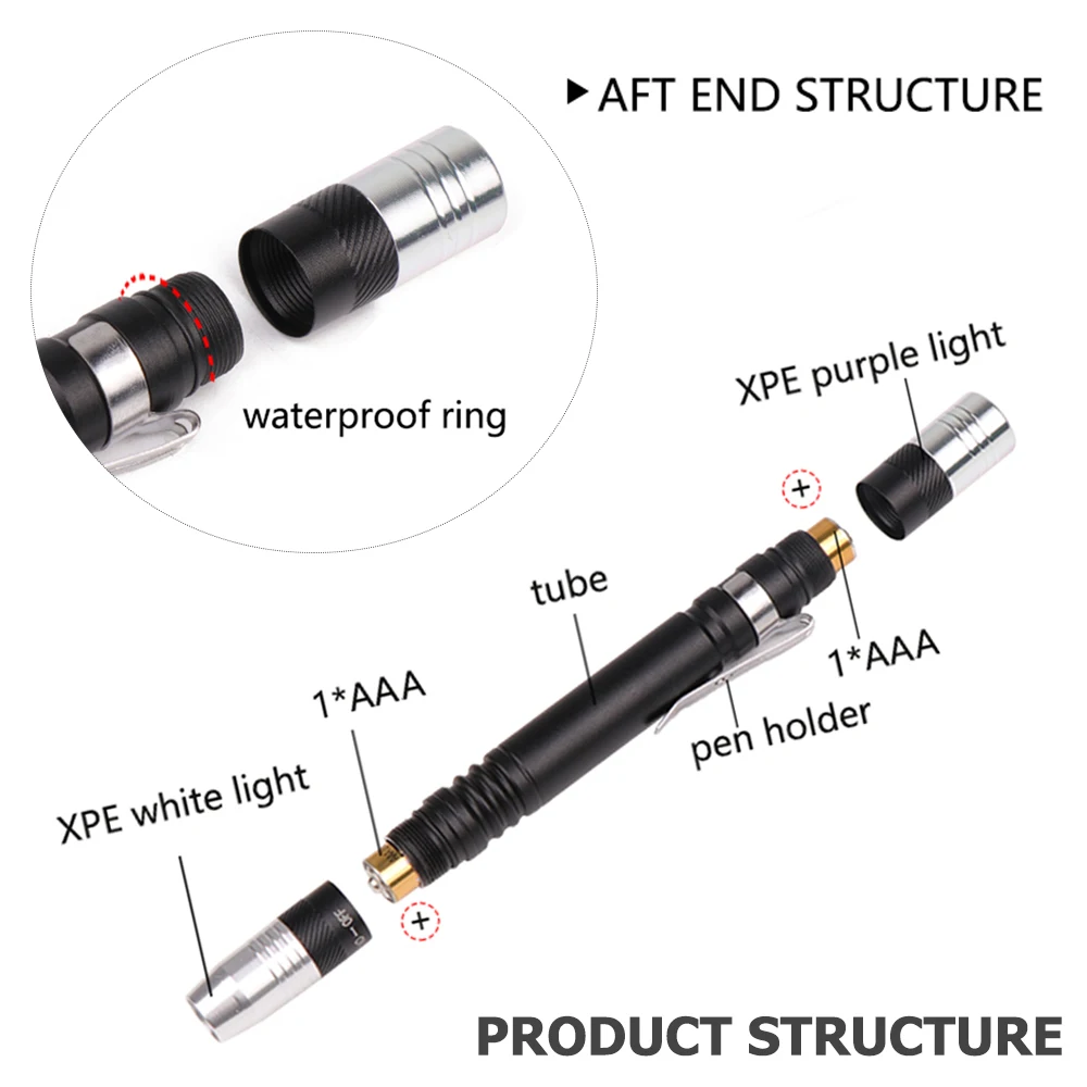 1/3/5 professional detection LED Penlight Flashlight 2in1 One White Light UV Pen | Лампы и освещение