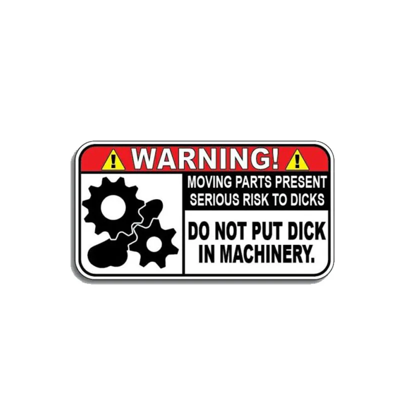 

11cm*6cm Warning Personality Car Sticker Do Not Put Dick In Machinery Decal Accessories for Mazda Subaru Golf 4 Mini Cooper Kia