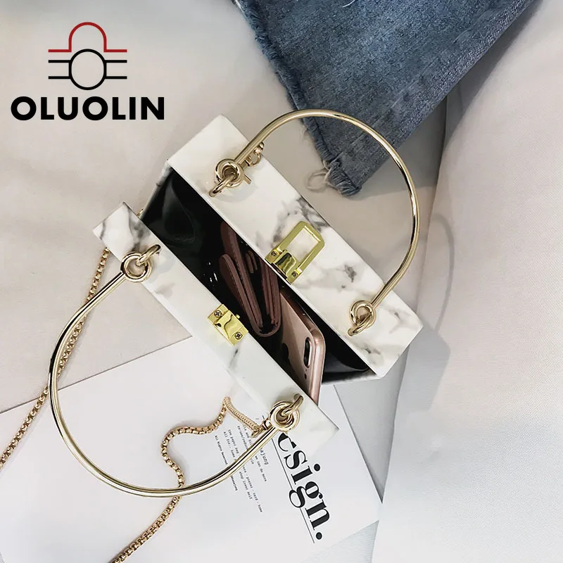 Мраморная сумка мини женская на цепочке Сумка с клапаном и замком ручная Женская