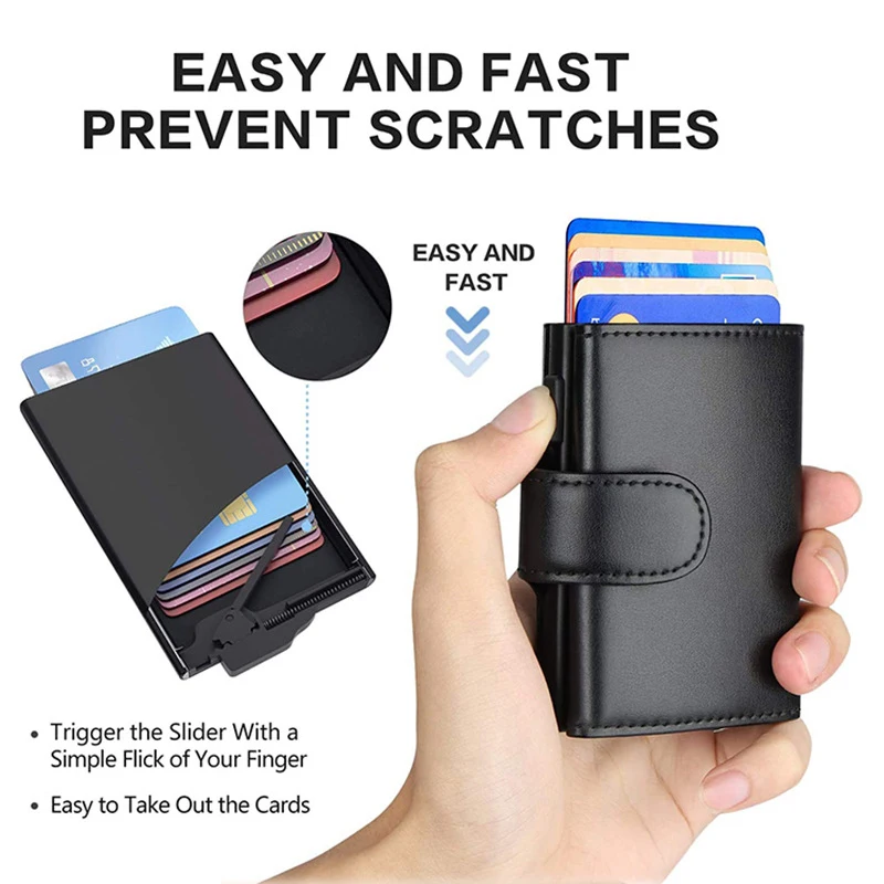 

Bisi Goro Business Men's Wallet 2021 New Metal Aluminum Alloy Commercial Bank Credit Card Holder Coin Pocket
