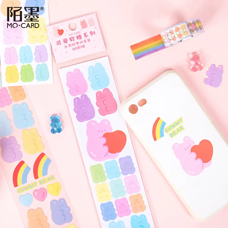 PET прозрачный Васи стикер мультфильм вышивка манор серии маскировки