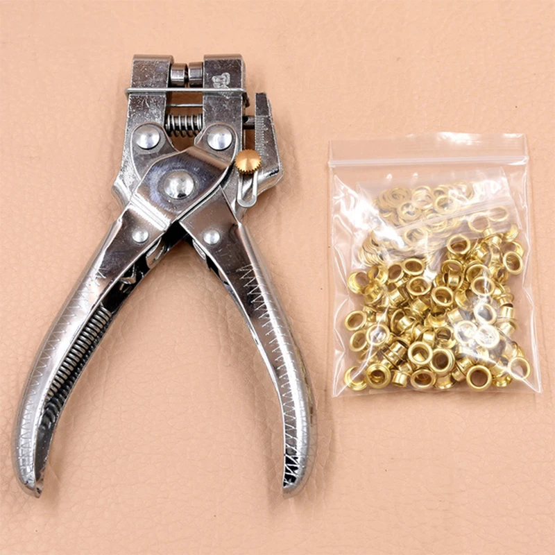 

Heavy Duty EYELET PLIERS Leather Tarpaulin Steel Hole Punch 100 Eyelets B2550 UK