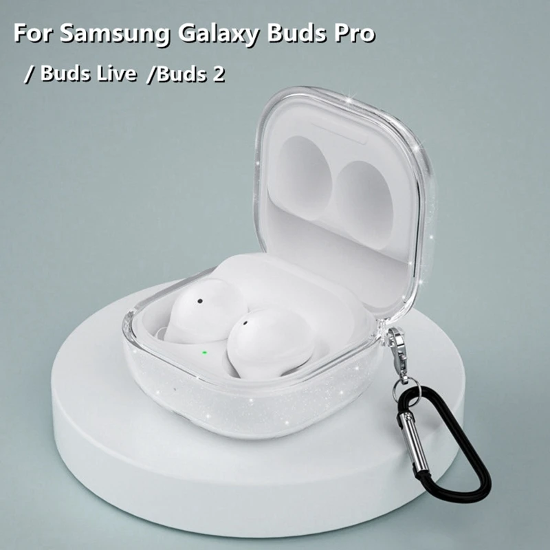 Блестящие прозрачные чехлы для Galaxy Buds Pro 2021 / Live 2 защитные из ТПУ аксессуары