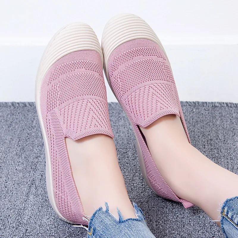 

Women's shoes in the spring of 2021 the new fly weave shoe breathable shoes lightweight comfortable soft bottom casual shoes