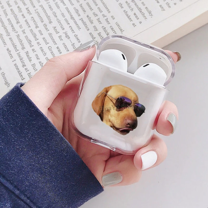 

Забавный милый чехол для солнцезащитных очков с собакой для Apple Airpods 1/2, защитный чехол для наушников Airpods, чехол для зарядного бокса