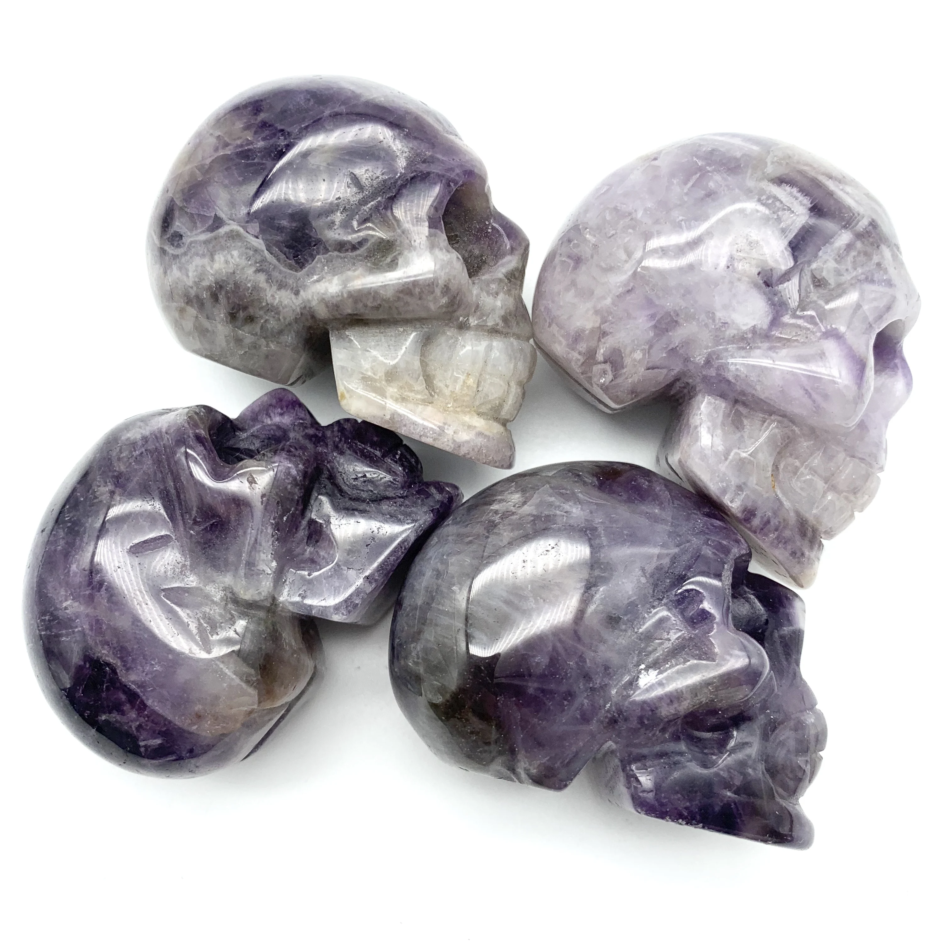 

Natural Amethyst Purple Quartz Ghost Head Carved Handmade Crystal Energy Home Ornaments Healing Decoration Stones