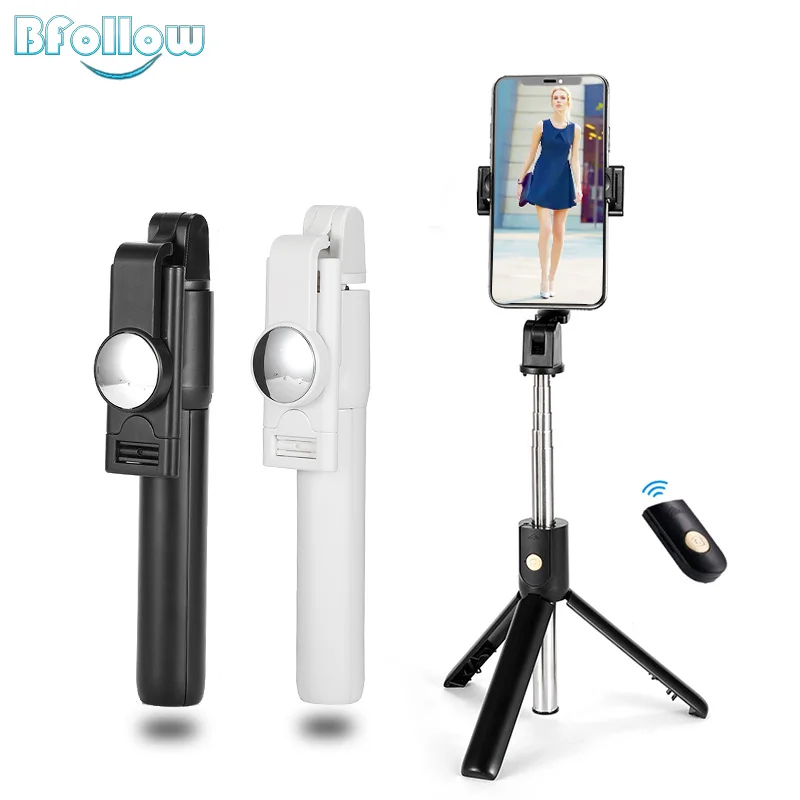 Селфи палка BFOLLOW 4 в 1 с триподом Ручной штатив Bluetooth и зеркалом для iPhone Huawei Xiaomi