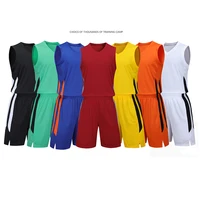 summer fashion basketball jerseys set double side uniform sports clothes printed kids customized shirts with training shorts men