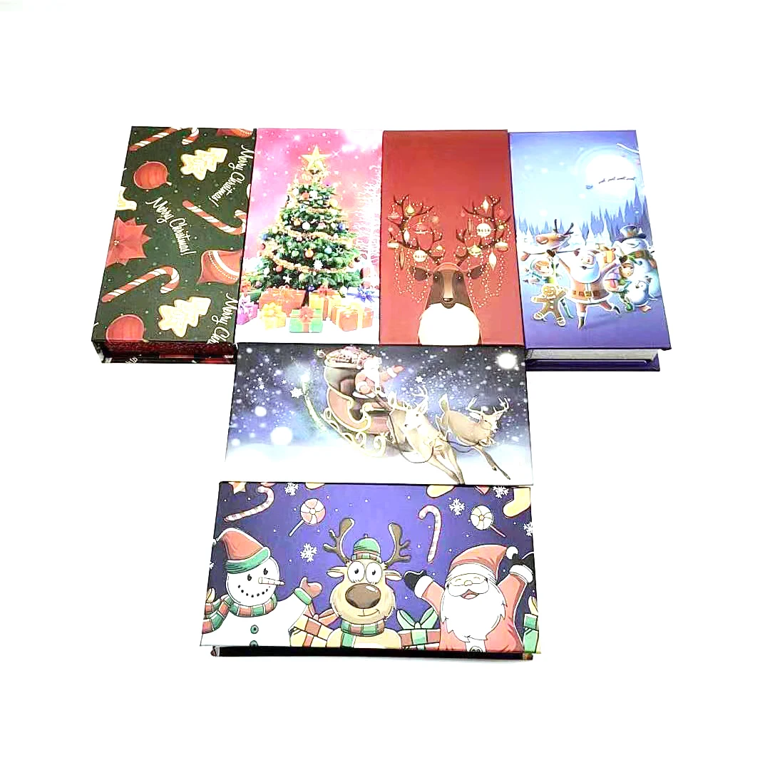 

Оптовая продажа с фабрики, Рождественская упаковка для ресниц, коробки для ресниц, чехол, 3D посылка для ресниц из норки, магнитный квадратны...