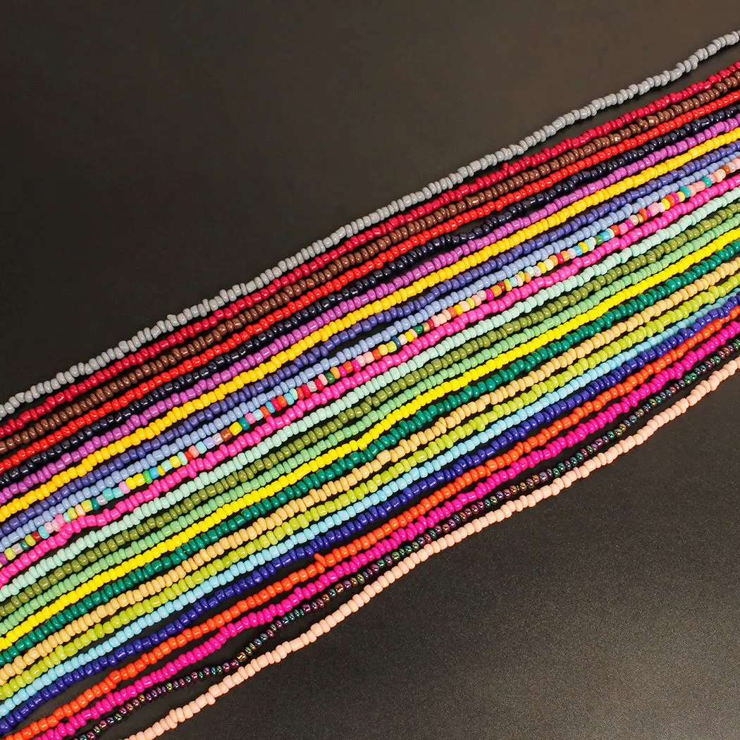 

2021 New Korea Lovely Boho Summer Colorful Beaded Charm Statement Short Choker Necklace for Women Beach Vacation Jewelry