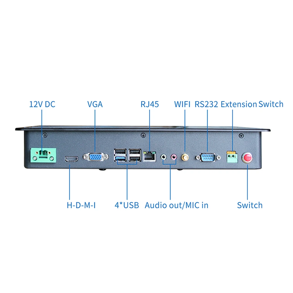 widescreen 11.6 inch 4G RAM 32 SSD Industrial Panel PC intel J1900/3855U/i3 7100/i5 7200 Capacitive touch 1366x768 All In One pc |