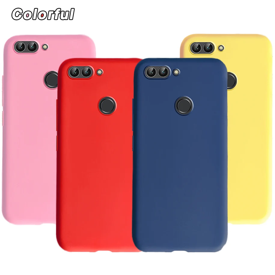 For Huawei P Smart Case Silicone Plain Color Cute Phone Cover For Fundas Huawei P Smart 2018 2017 PSmart FIG-LX1 Cases 5.65 inch wallet cases