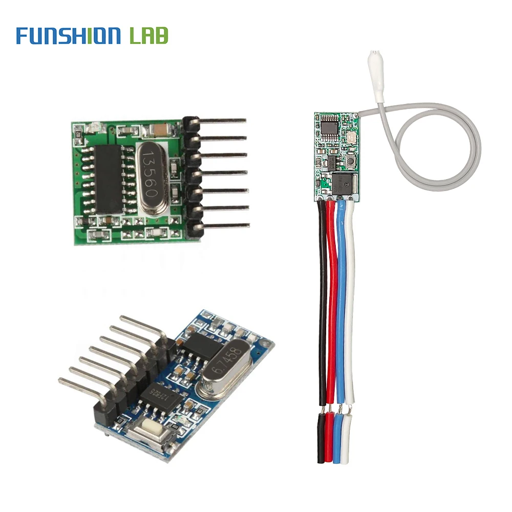 

FUNSHION 433Mhz Superheterodyne RF Transmitter and Receiver Module Remote controls switch For Arduino Wireless module Diy Kits