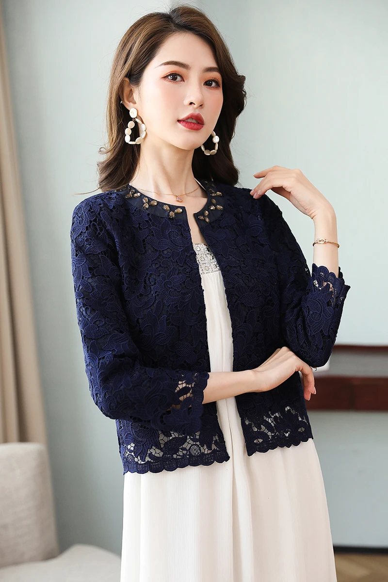 

2021 spring and summer new casual fashion lace self-cultivation all-match temperament shawl jacket