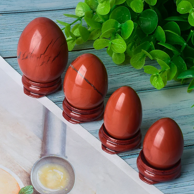 Undrilled Natural Red Jasper Yoni Egg Massage Stone for Women Kegel Exercise Narrowing Vaginal Muscle with free velvet bags | Красота и