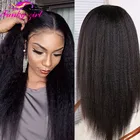 FG T часть курчавые прямые кружевные фронтальные швейцарские бразильские волосы 150% человеческие волосы 10  26 дюймов парики для чернокожих женщин