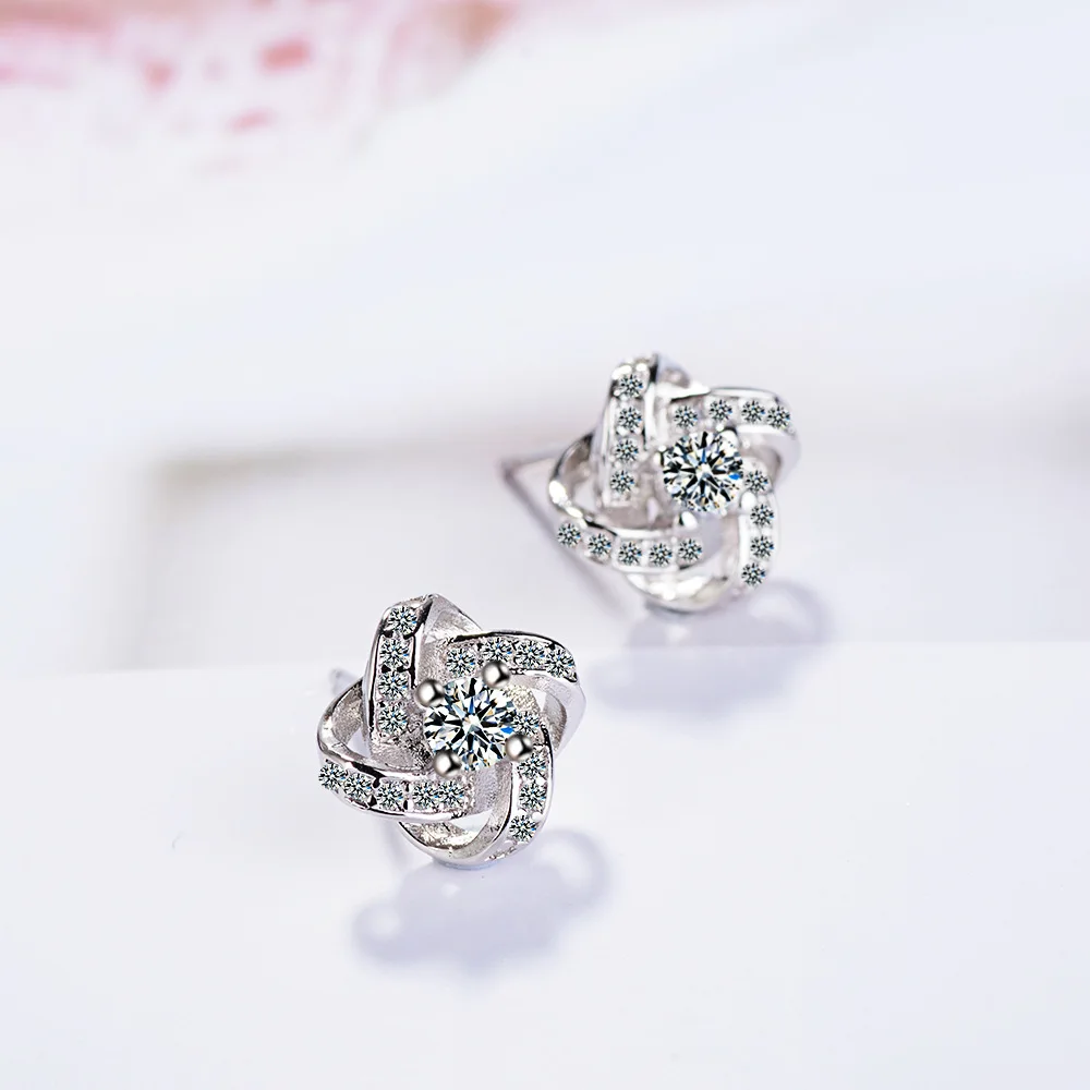 

HT-14 Eternal Star Stud Earrings Women's Korean Style Fashion Temperament High-end Diamond Ear Jewelry