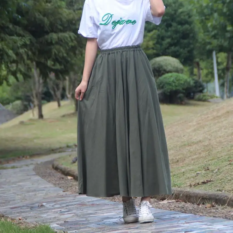 Женская плиссированная юбка с высокой талией элегантная повседневная длинная из