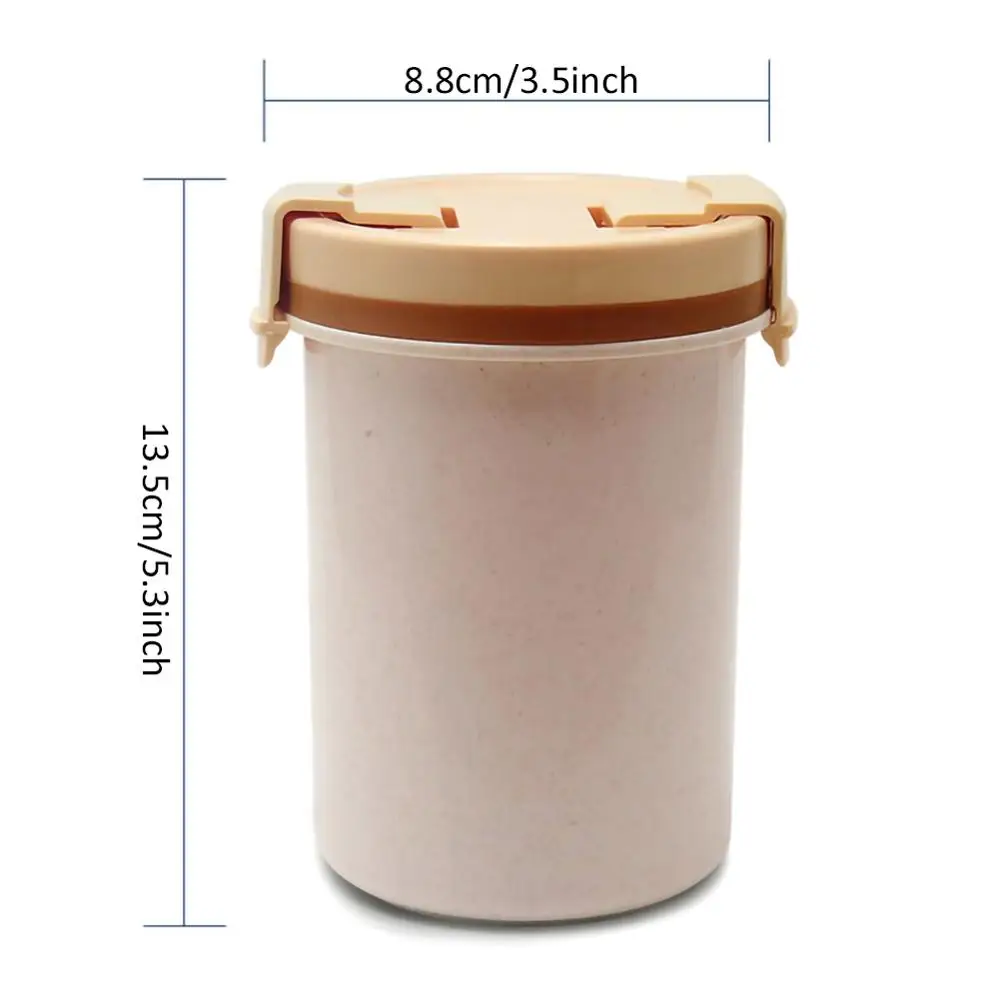 

600ml Portable Food Thermos Bento Box Microwave Tableware Food Storage Container Thickened Big Leak Proof Soup Cup with Lid Hot