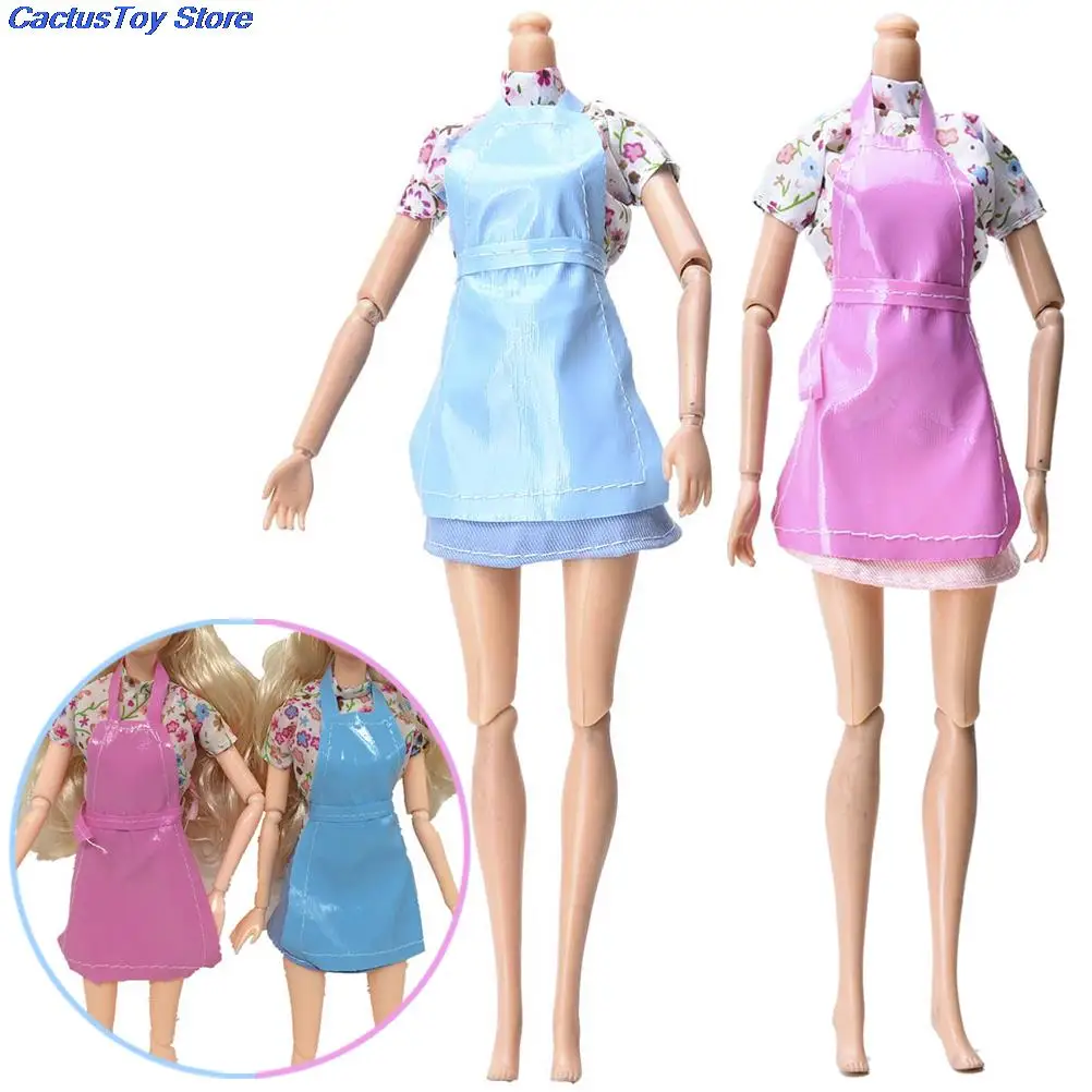 3 шт./компл. популярная розовая и синяя Детская Одежда для кукол с фартуком