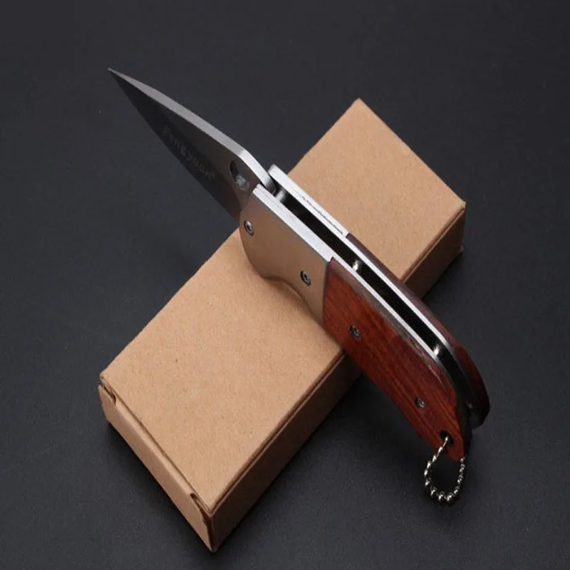 Kopen 240Pcs Kleine Zakmes Rvs Blade Camping Messen Hout Hanlde Outdoor Sleutelhanger Edc Cutter