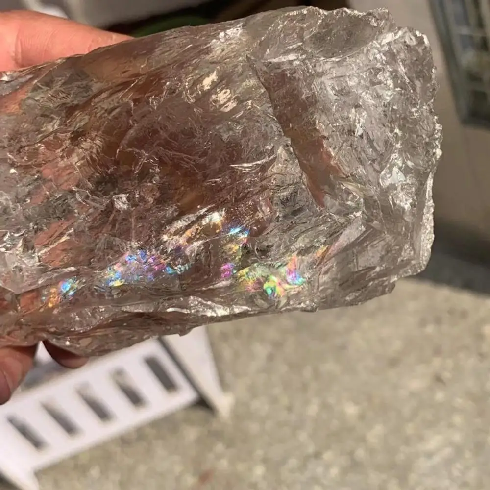 Радужные необработанные прозрачные кварцевые кристаллы грубые натуральные