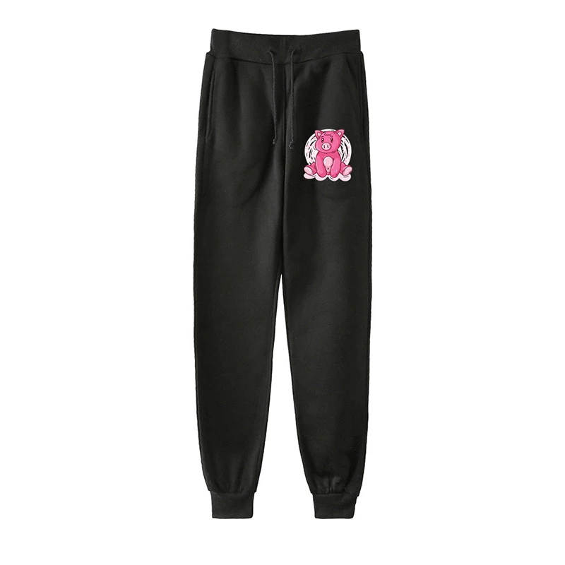 

Брюки-султанки унисекс, модные повседневные Длинные свободные штаны с мультяшным принтом, розовая свинка, черные белые, для мужчин и женщин,...