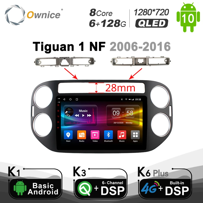 Автомобильный радиоплеер 1280*720 Ownice 2 DIN GPS Navi k3 k6 для Volkswagen Tiguan 1 NF 2006 2008 2010 2012 2016 Android