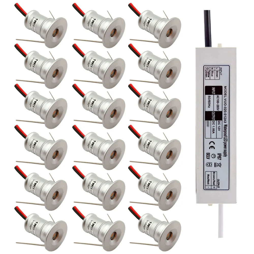 1w led mini downlight ceiling spotlight 15mm recessed bedroom kitchen spot light dc12v staircase cabinet lights with transformer free global shipping