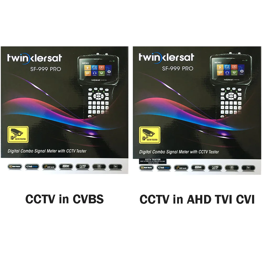 Twinkler SF-999 PRO HD комбинированный датчик сигнала измеритель 4 3 дюймов экран DVB-S2 DVB-T2