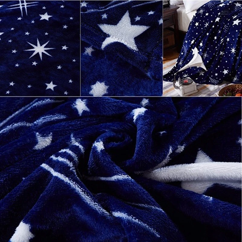 CANERICA Звездное Небесное Одеяло Зимние Теплые Одеяла для Кроваток Плед Флисовый