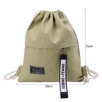 2021 new canvas storage school gym drawstring bag pack rucksack backpack pouch