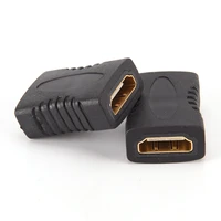 2pcs black hdmi compatible female to hdmi compatible female connector extender hdmi cable cord extension adapter converter 1080p