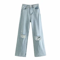 davedi england loose high street vintage wshed mom high waist jeans hole ripped jeans woman boyfriend jeans for women
