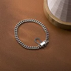 Браслет-цепочка из тайского серебра 925 пробы, регулируемый, для мужчин и женщин, подарочные браслеты и ювелирные изделия, S-B407