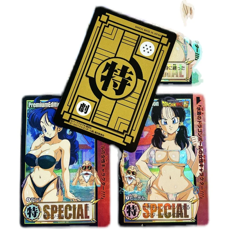 9Pcs Anime Dragon Ball Game Card ChiChi Android 18 Kuririn Son Goku Master Roshi Out of print Flash Collection Toys Gift - купить по