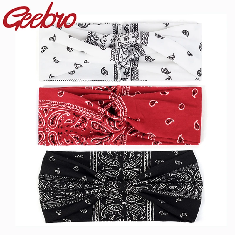 

Geebro Женская мода Бохо ручной работы твист повязки на голову аксессуары для волос Акриловая бандана шарф Женская повязка для волос рок Круты...