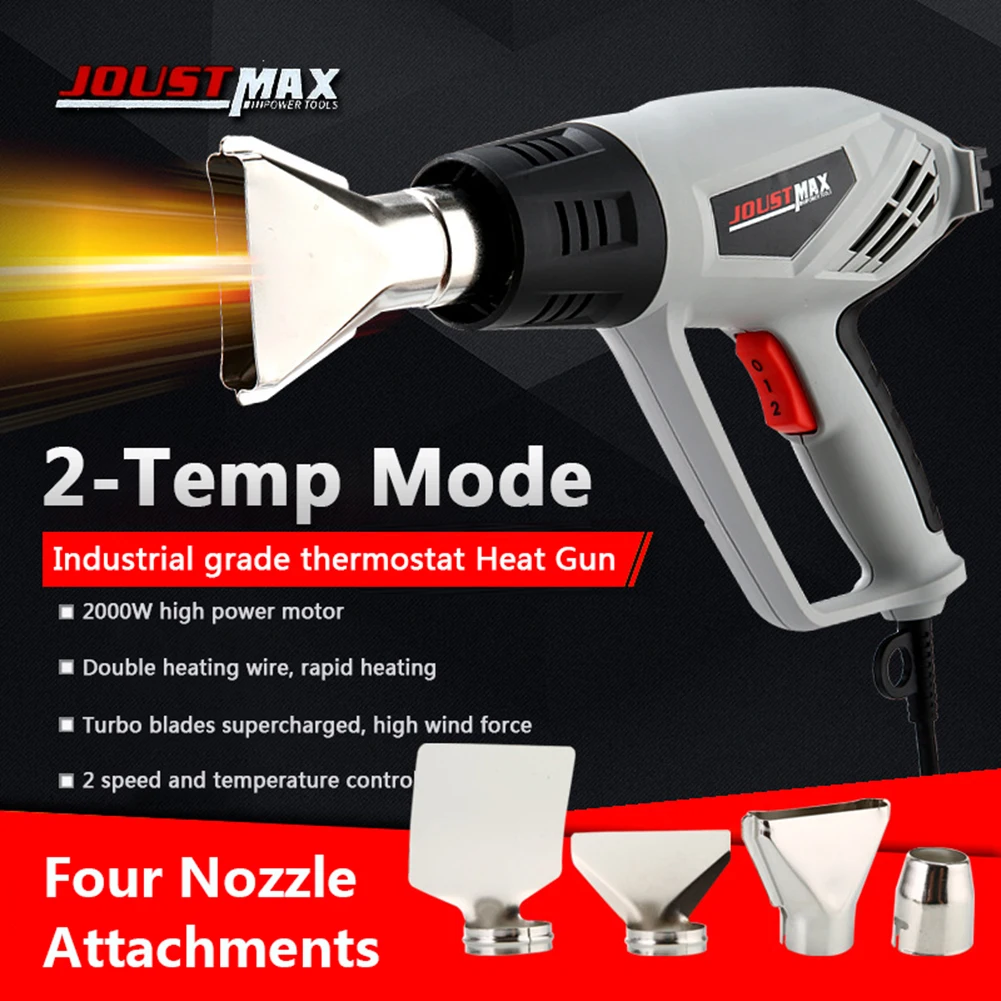 2000 Вт Электрический тепловой пистолет с двойным температурным контролем