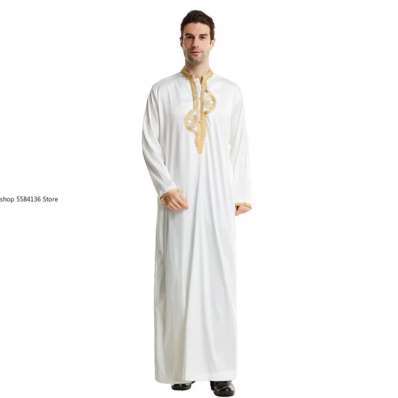 Islamic Clothing Men Muslim Robe Arab Thobe Ramadan Costumes Arabic Pakistan Saudi Arabia Abaya Dubai Full Sleeve Kaftan Jubba